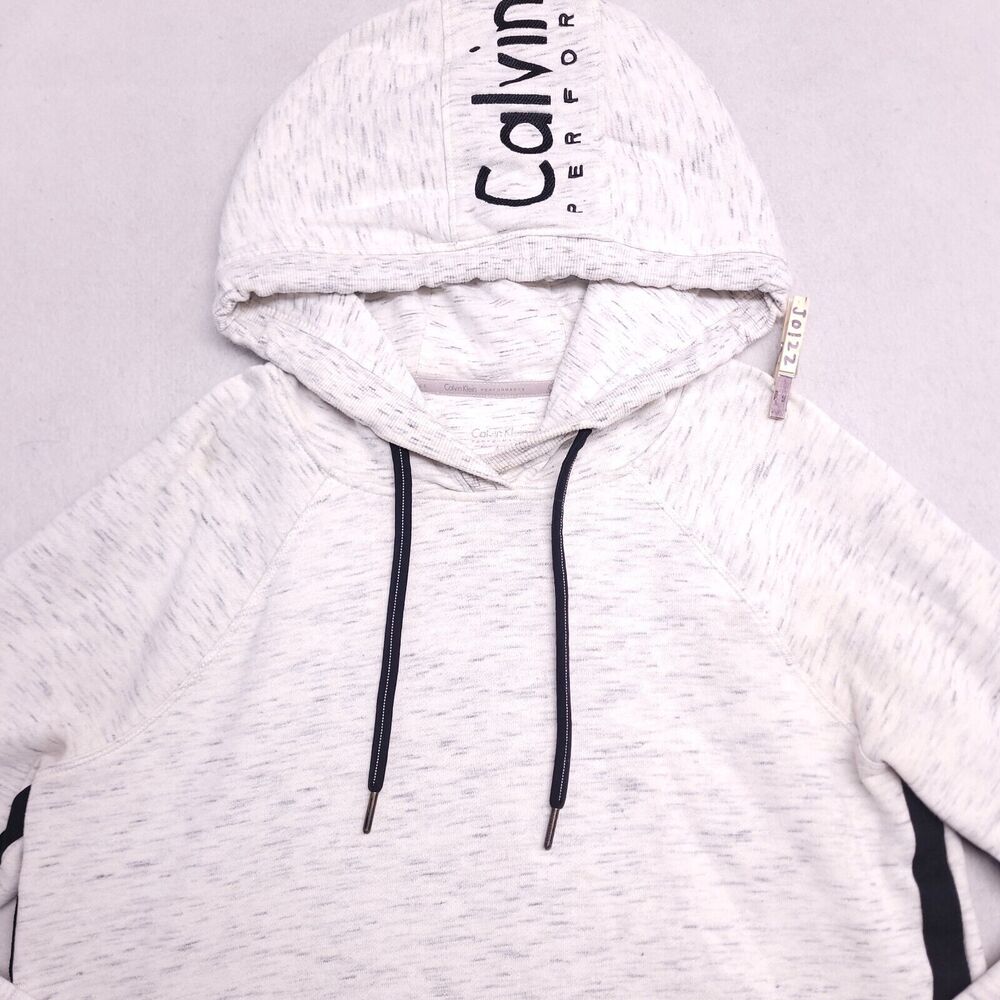 Calvin Klein Casual Long Sleeve Pullover Hoodie Womens Size Large L White